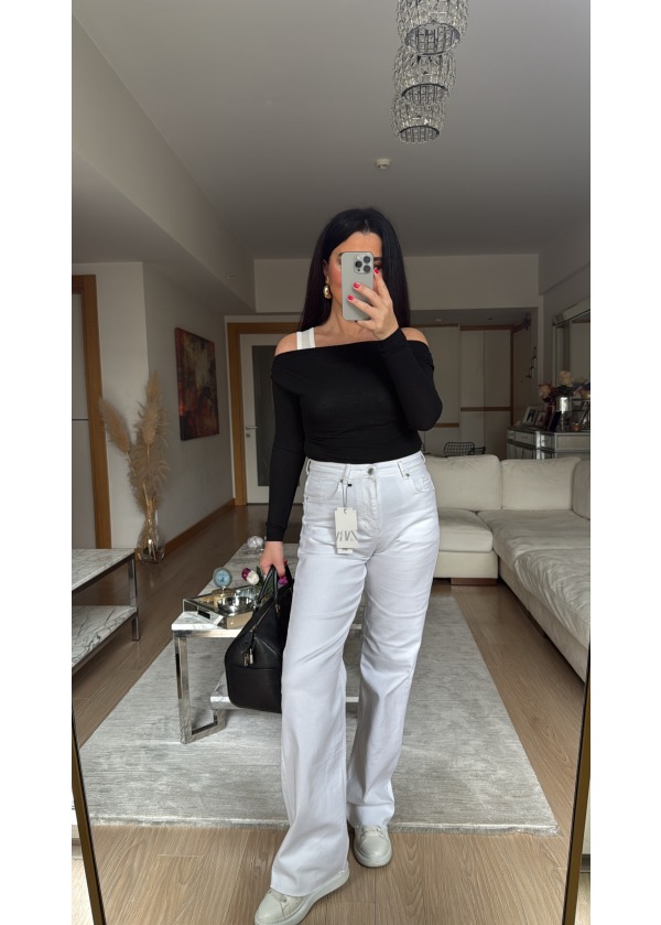 Zra Straight Kesim Beyaz Jean