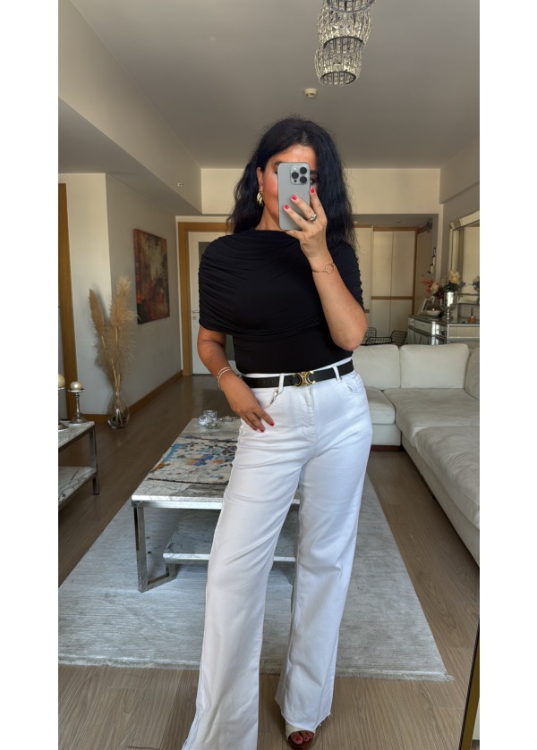 Zra Model Pelerin Detay Bluz Siyah