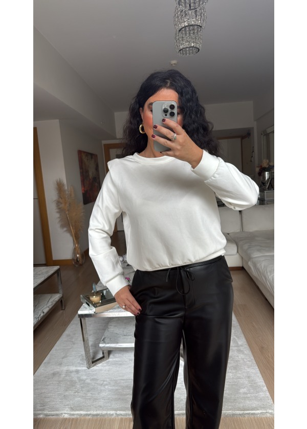 Oysh Modal Kumaş Vatkalı Sweat Ekru