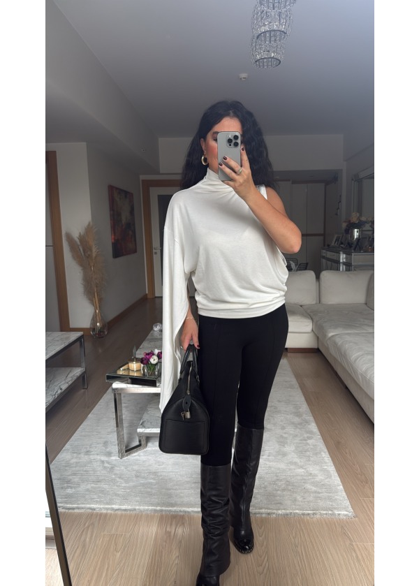 Zra Model Pelerin Kol Detay Bluz Ekru
