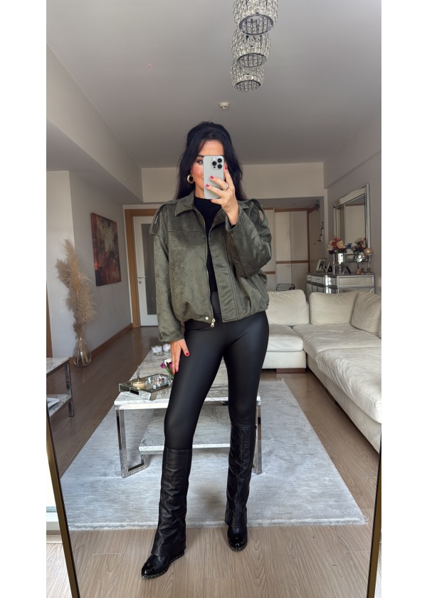 Zra Model Viral Süet Bomber Ceket