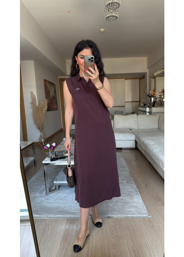 Polo Yaka Elbise Gül Kurusu