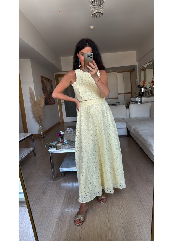 Premium Fisto Bluz Etek Takım Sarı