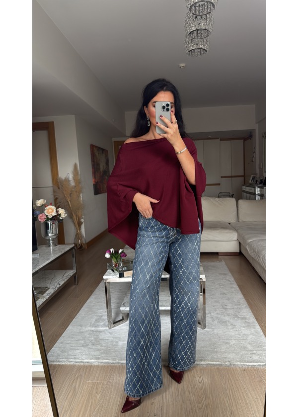 Zra Model Triko Panço Bordo (SON ÜRÜN)