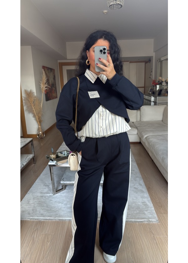 Twst Model Gömlek Detaylı Sweat Pantalon Takım