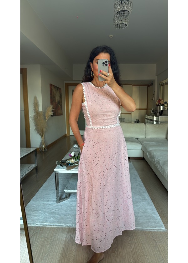 Premium Fisto Bluz Etek Takım Pembe