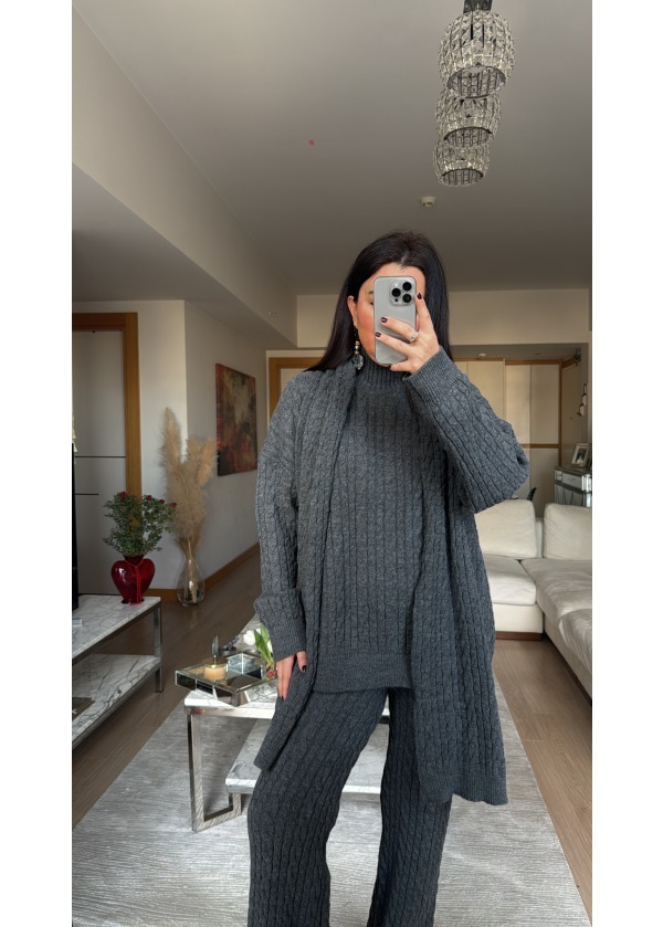 Triko Pantalon 3'lü Takım Antrasit