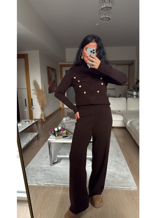 Premium Triko Pantalon Acı Kahve