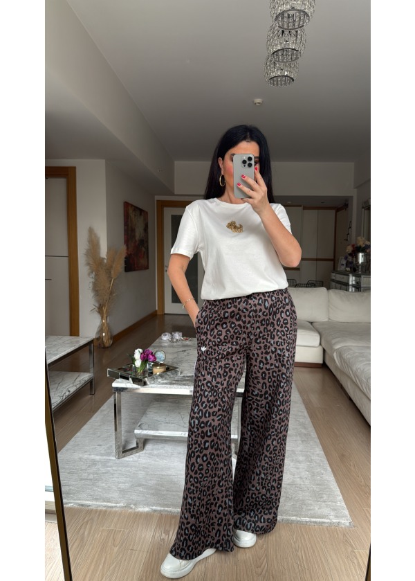 Adid*s Leopar Desen Eşofman Altı