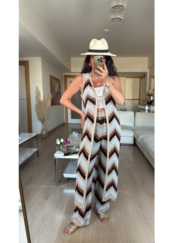 Ajur Örme Yelek Pantalon Takım (SON ÜRÜN)